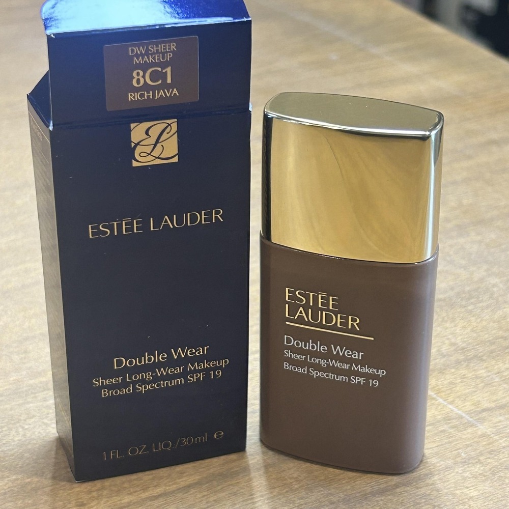 Estee Lauder Double Wear Sheer Makeup Foundation 8C1 Rich Java 1oz 30ml SPF 19